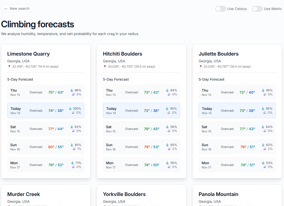 CragForecast screenshot